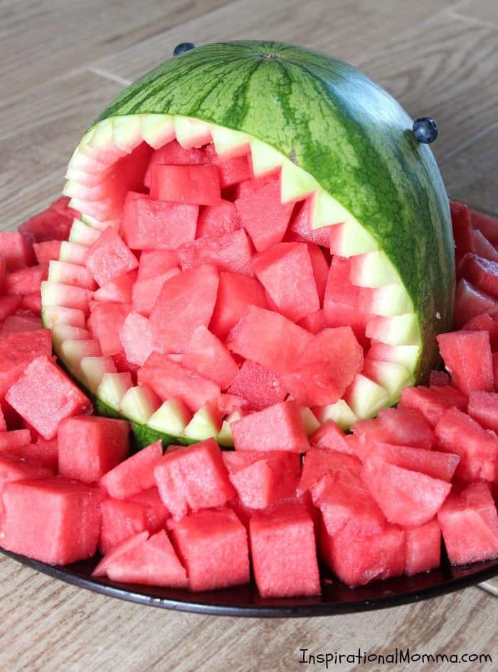 This Watermelon Shark will be the talk at your next party! Sweet and delicious, it is the perfect summertime snack and so easy to create!
