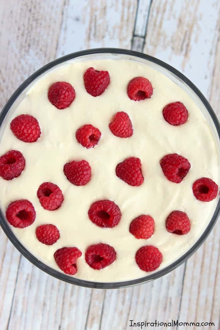 This Creamy Raspberry & Angel Food Trifle is not only easy to make, it is guaranteed to be a hit. Creamy, sweet, delicious layers... triple-threat!