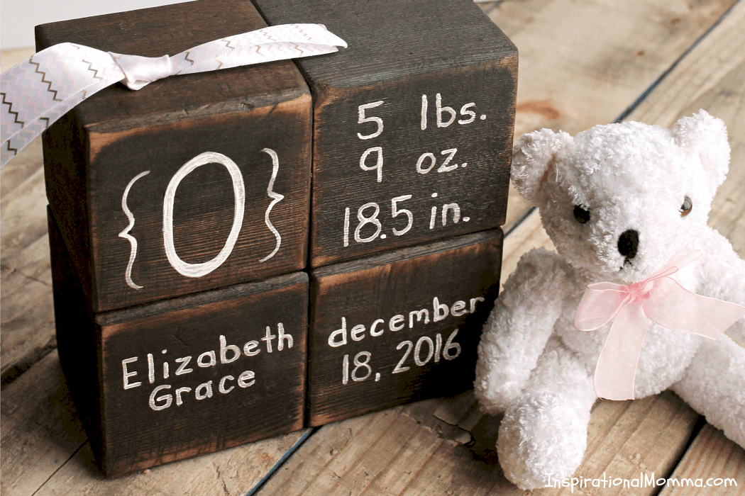 Create Wooden Keepsake Baby Blocks for a new bundle of joy in your life. This DIY project will document all the specials facts about that little miracle!
