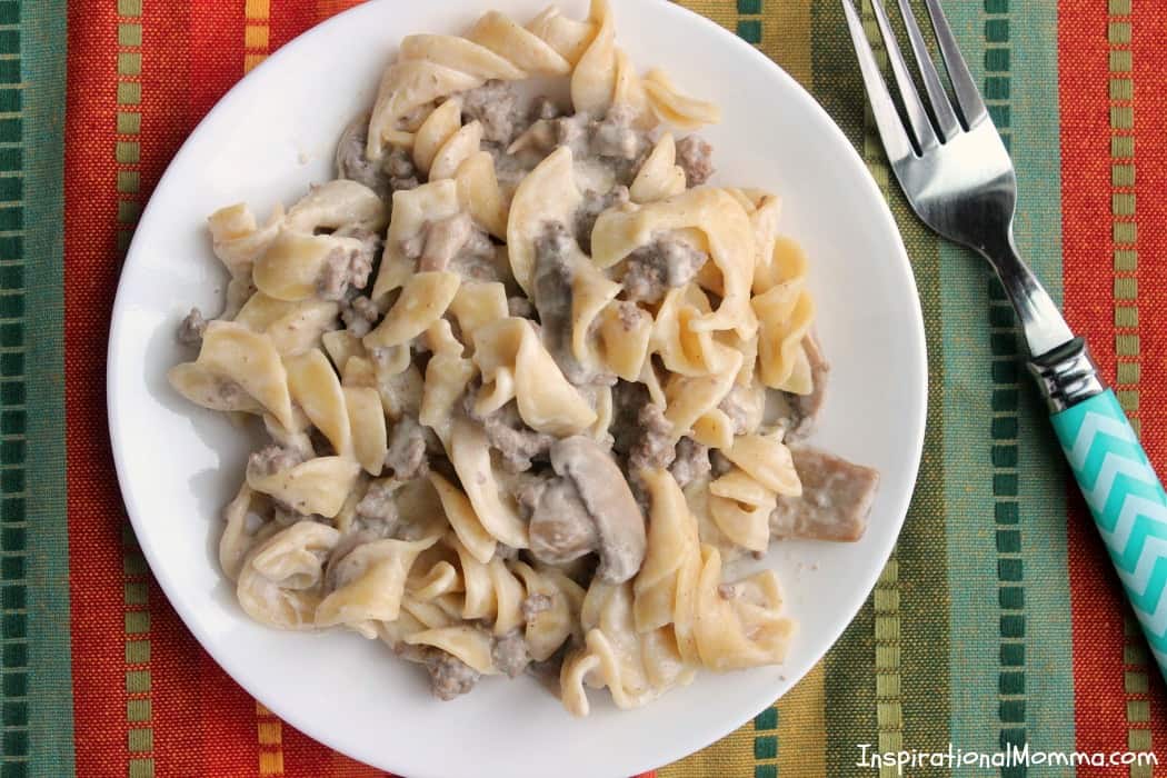 Make this One-Pan Easy Creamy Beef Stroganoff in just 30 minutes! It is an easy weeknight dinner that is sure to satisfy everyone!