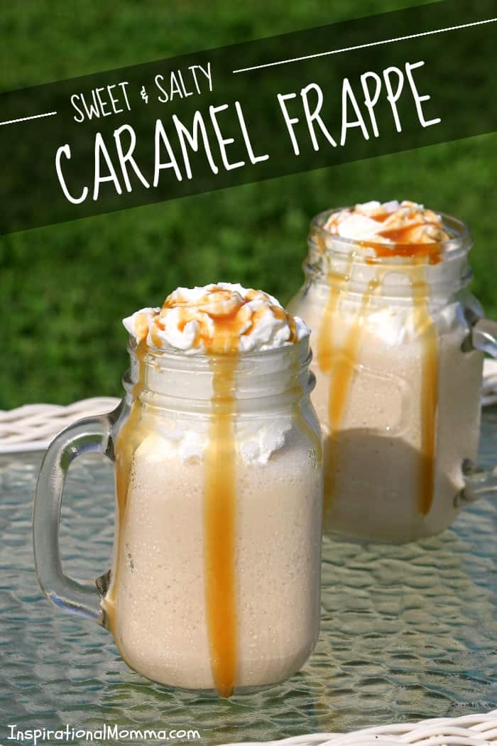 This Sweet & Salty Caramel Frappe is a little sweet, a little salty, and a whole lot of deliciousness! Creamy, cool, and refreshing!