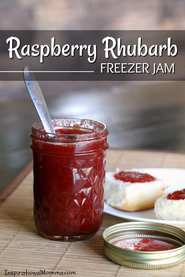 This 3-Ingredient Raspberry Rhubarb Freezer Jam comes together quickly and disappears even quicker! The perfect combination of flavors in yummy on toast, ice cream, or with a spoon!