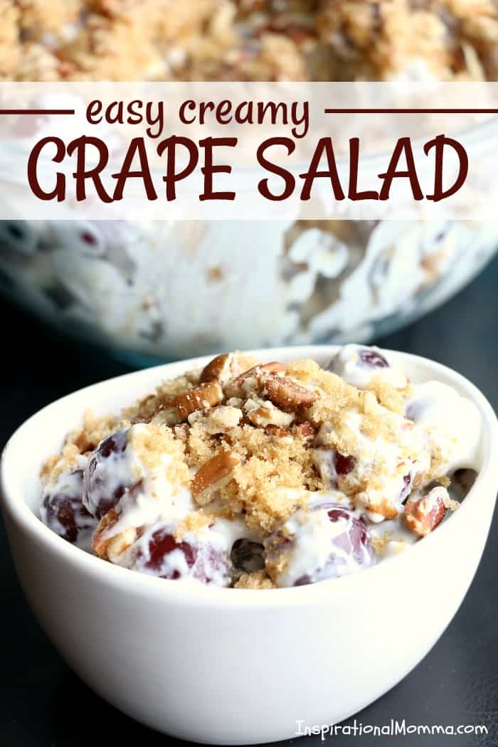 Easy Creamy Grape Salad is a sweet, flavorful dessert with just the right amount of crunch! Easy, creamy, and delicious...everyone will fall in love!