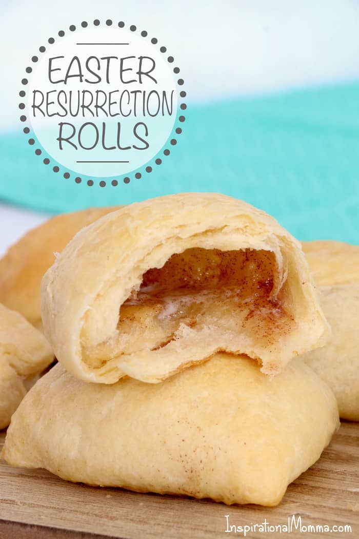 Easter Resurrection Rolls are a delicious way to share the Easter story with your family...flaky crescent rolls filled with sweet marshmallow goodness! #inspirationalmomma #resurrectionrolls #easter #rollrecipe #recipe #baking