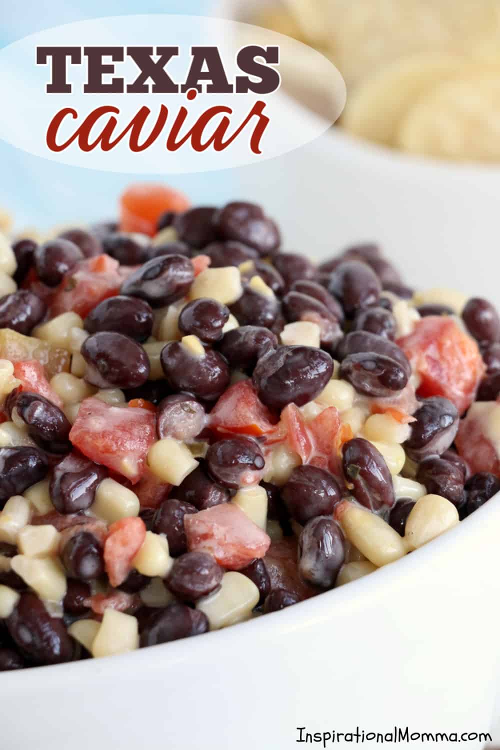 This quick, easy Texas Caviar appetizer is a flavorful bean dip with so many textures that it is sure to please everyone! #inspirationalmomma #cowboycaviar #appetizer #partyfood