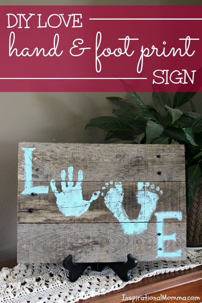 DIY Love Hand & Foot Print Sign