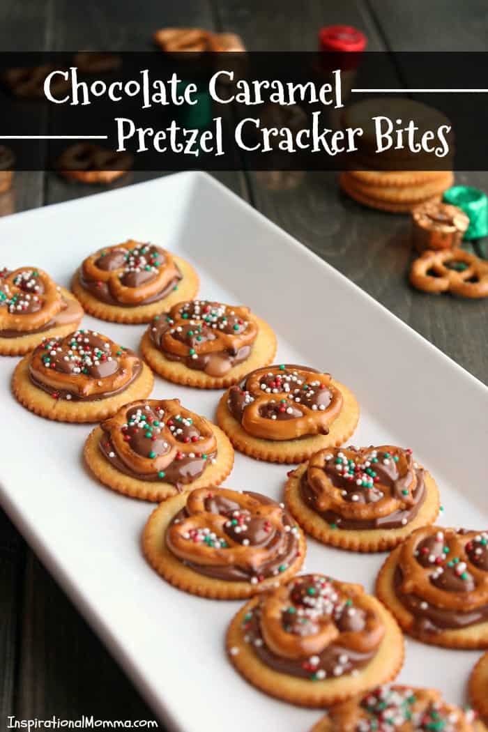 Chocolate Caramel Pretzel Cracker Bites