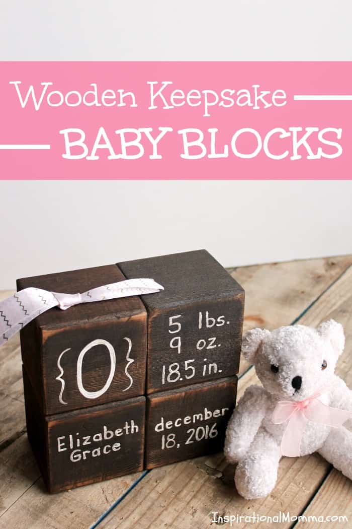 Wooden Keepsake Baby Blocks