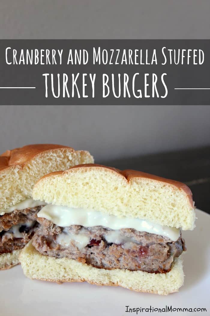 Cranberry & Mozzarella Stuffed Turkey Burgers