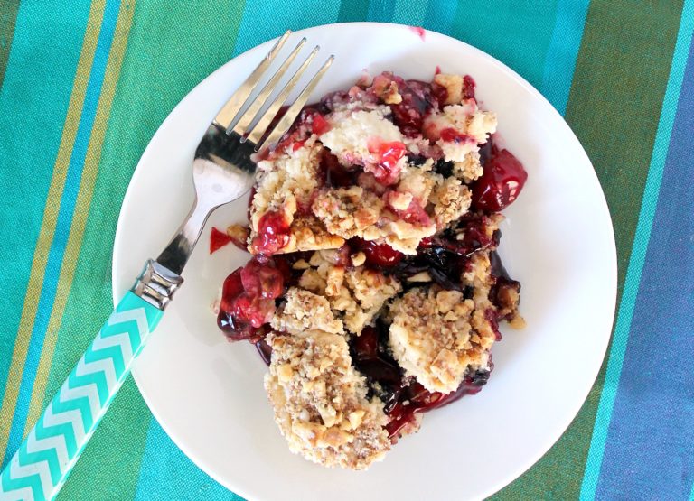 5-Ingredient Cherry Blueberry Dump Cake