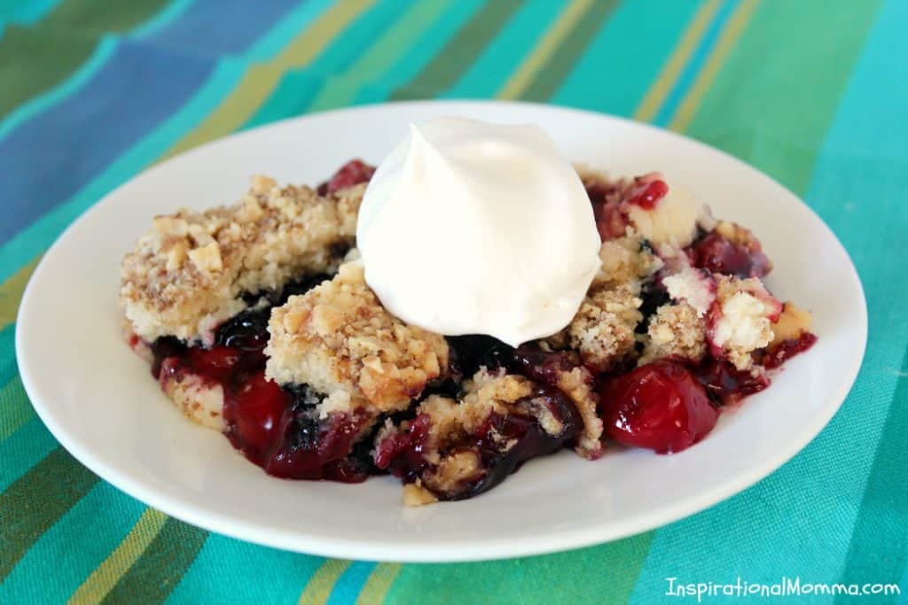 5-Ingredient Cherry Blueberry Dump Cake