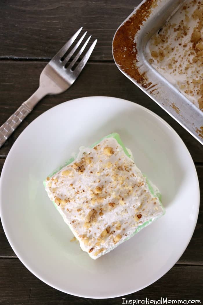 Pistachio Pudding Lush Dessert has a perfect crust topped with sweet