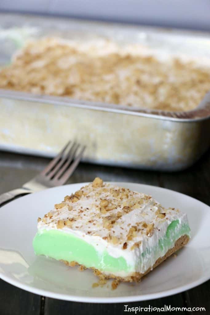 Pistachio Pudding Lush Dessert has a perfect crust topped with sweet