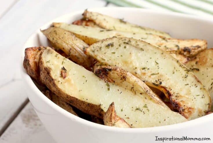 Air Fryer Potato Wedges are a perfect side dish to any meal. Simple to make and easy to enjoy, Air Fryer Potato Wedges will become a family favorite! #InspirationalMomma #airfryerpotatowedges #airfryer #potatowedges #sidedish #potatoes #recipe #recipes #appetizers #appetizer