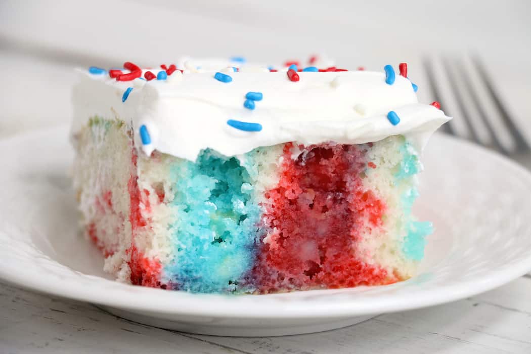 Patriotic Jello Poke Cake Inspirational Momma