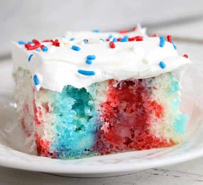 Patriotic Jello Poke Cake