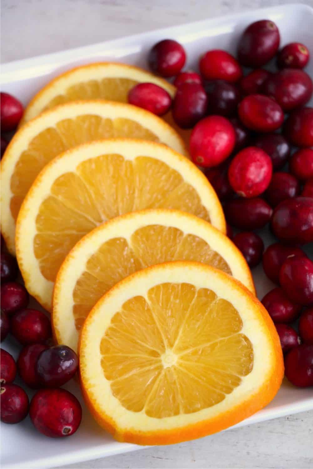 Cranberries and orange slices 