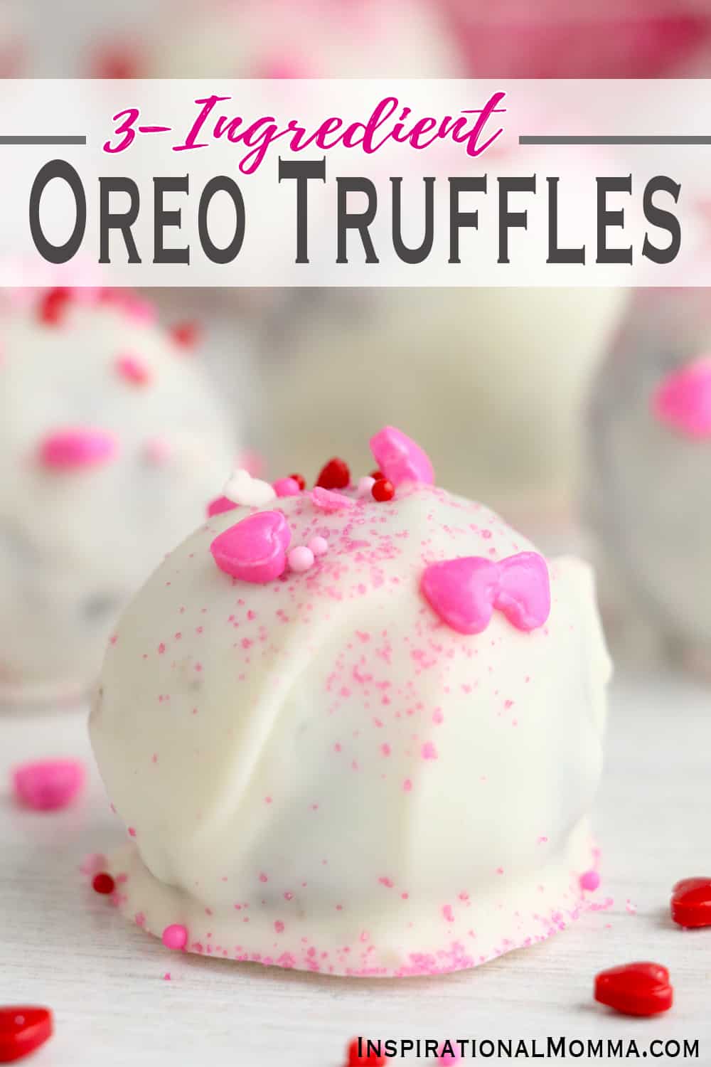 No baking required to make these 3-Ingredient Oreo Truffles. They are easy to make and taste delicious. Simple Oreo balls are sure to impress! #inspirationalmomma #oreotruffle #truffle #nobaketruffle #nobake #dessert #nobakedessert