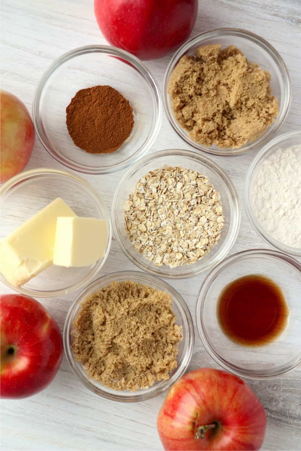 ingredients needed to make classic apple crisp with oatmeal 