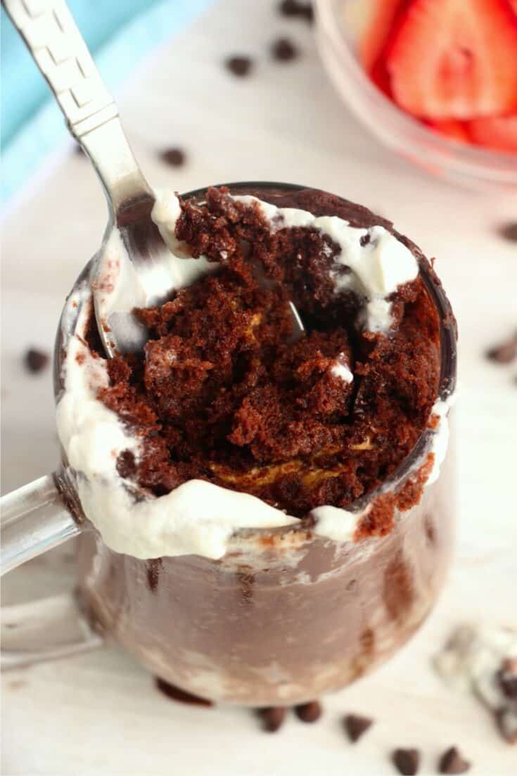 Chocolate Peanut Butter Mug Cake