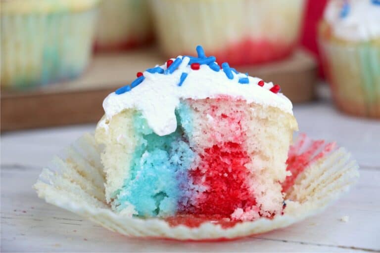 Patriotic Jello Poke Cupcakes