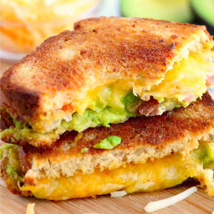 Bacon Avocado Air Fryer Grilled Cheese