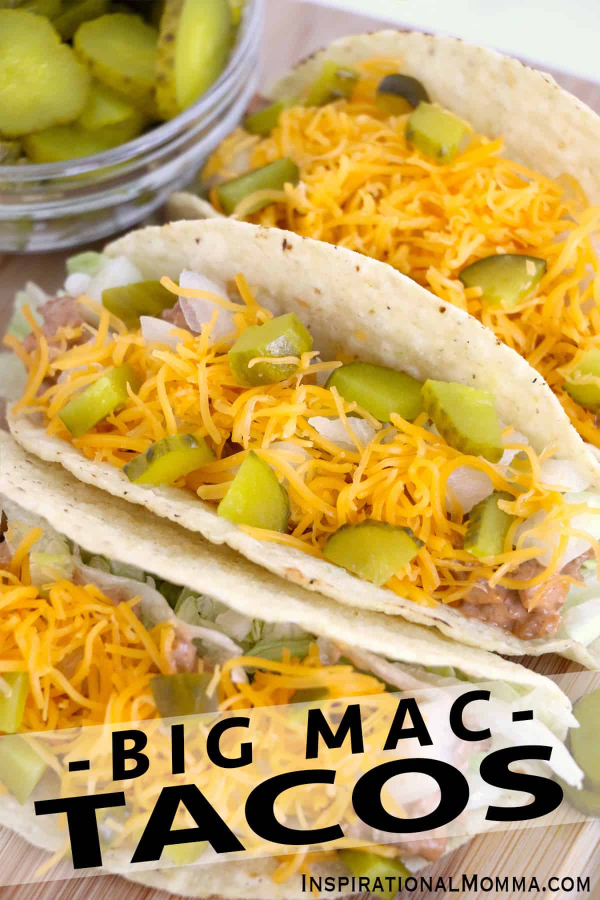 Closeup shot of Big Mac tacos