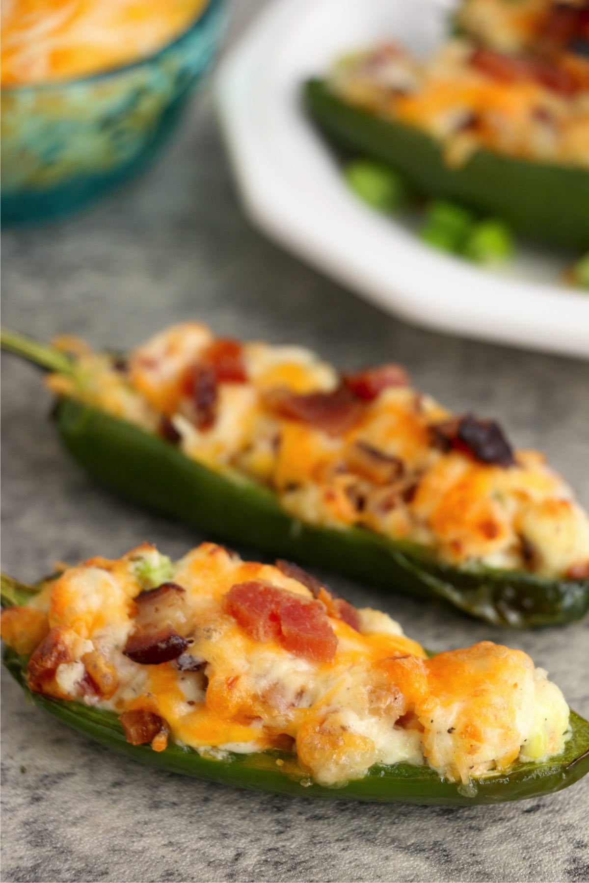 Closeup shot of jalapeno poppers on table