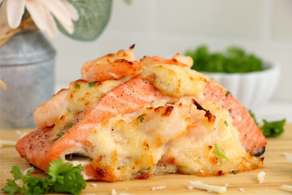 Shrimp Stuffed Salmon - Inspirational Momma