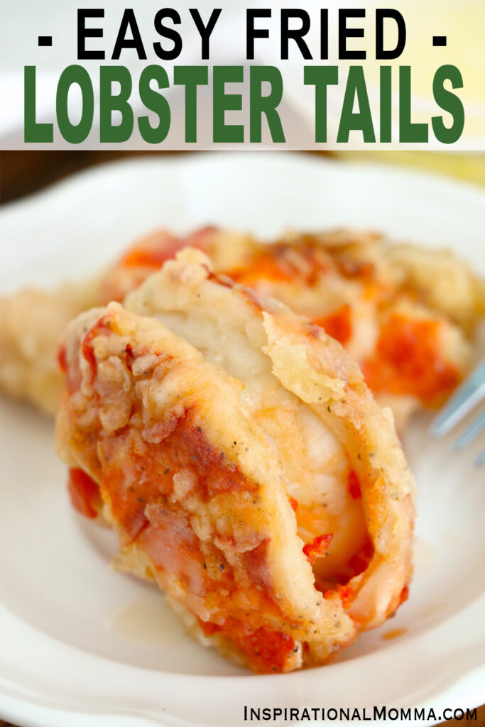 Closeup shot of fried lobster tails on plate