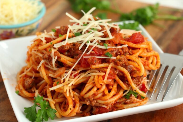 School Cafeteria Spaghetti