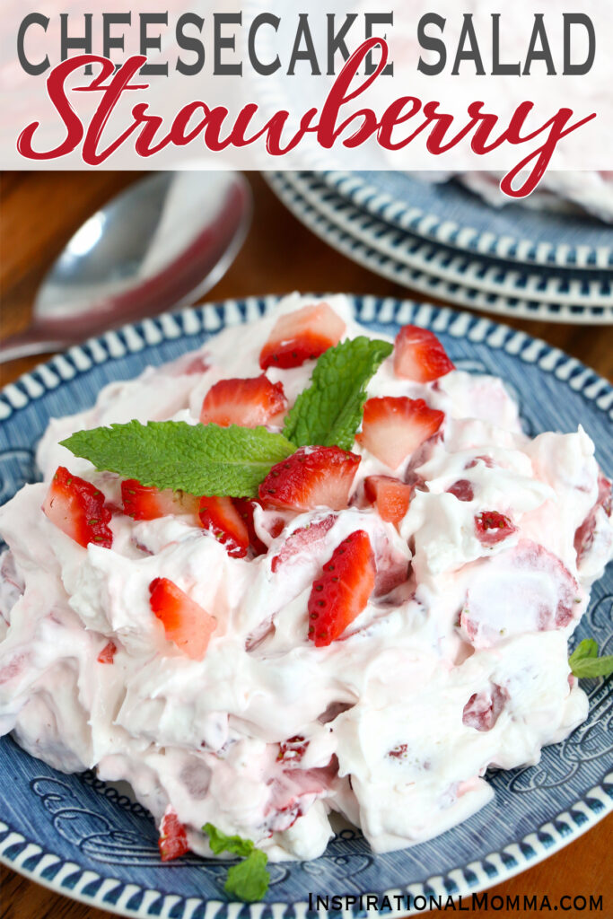 Strawberry cheesecake salad on plate