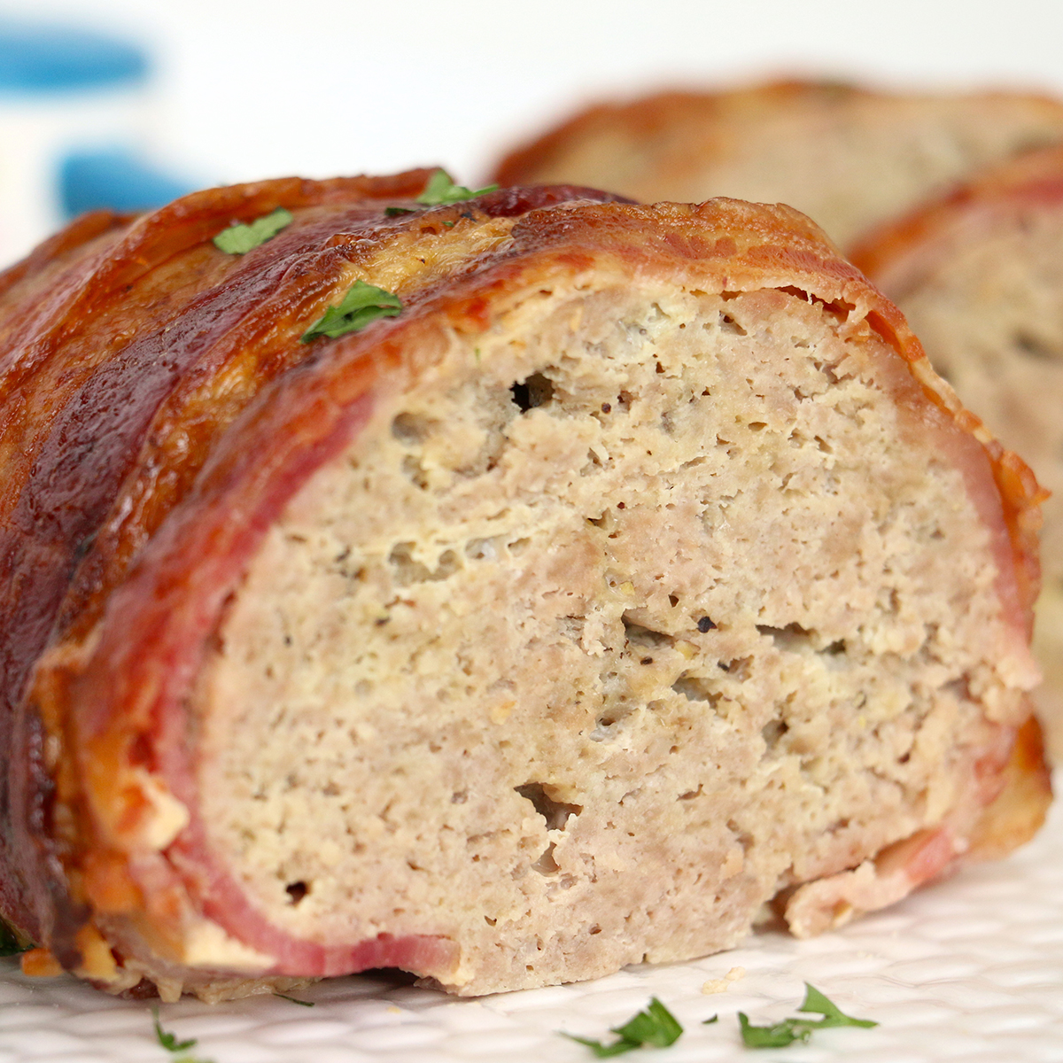 Air Fryer Bacon Wrapped Turkey Meatloaf