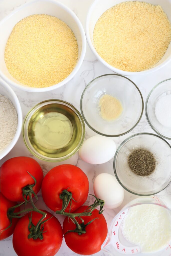 Overhead shot of individual ingredients on table