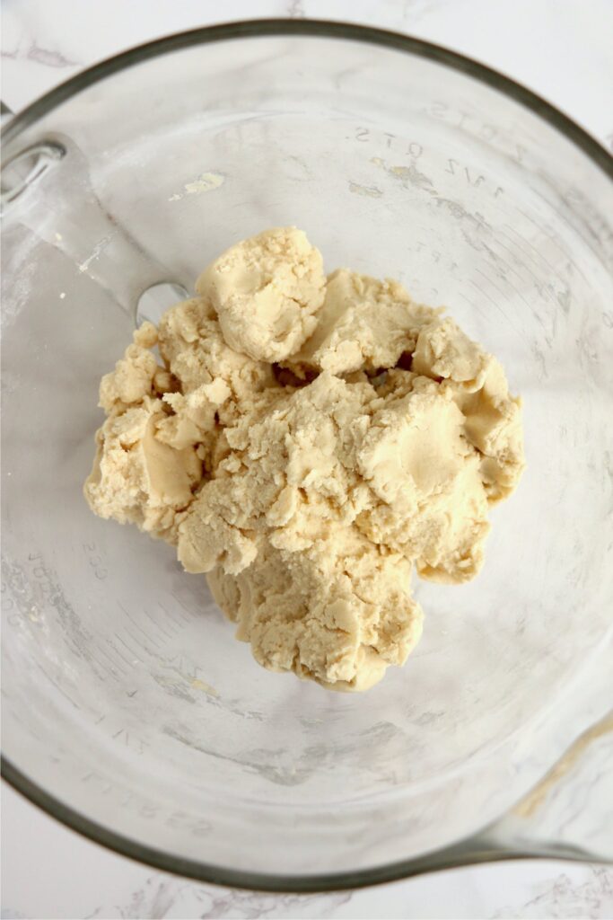 Overehead shot of cookie dough in bowl