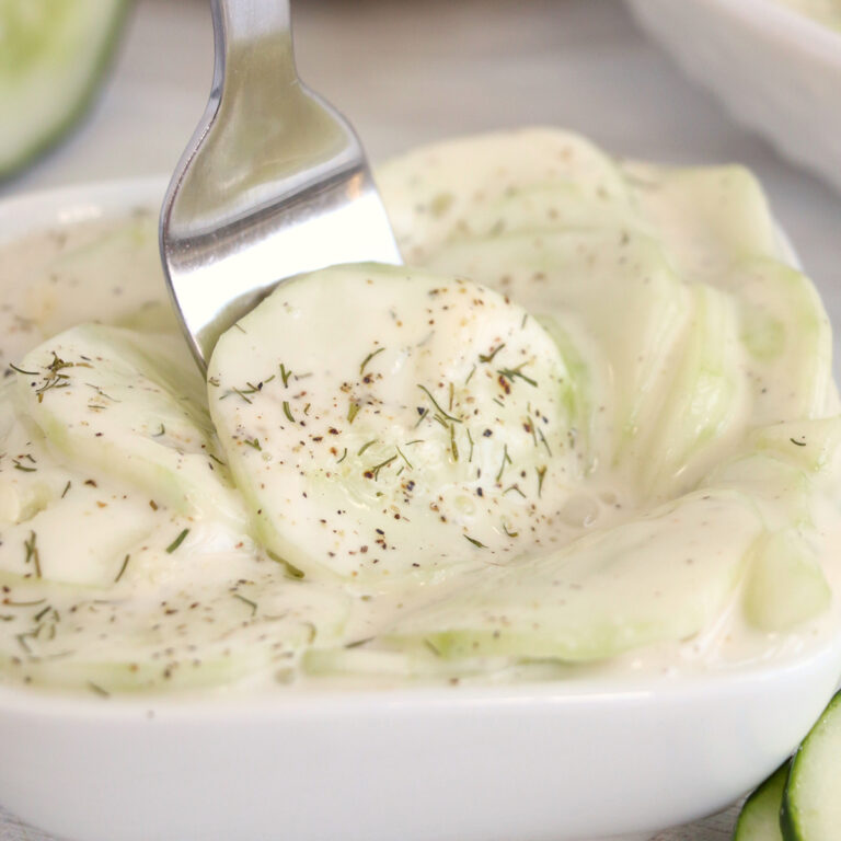 Creamy Cucumber Salad with Miracle Whip