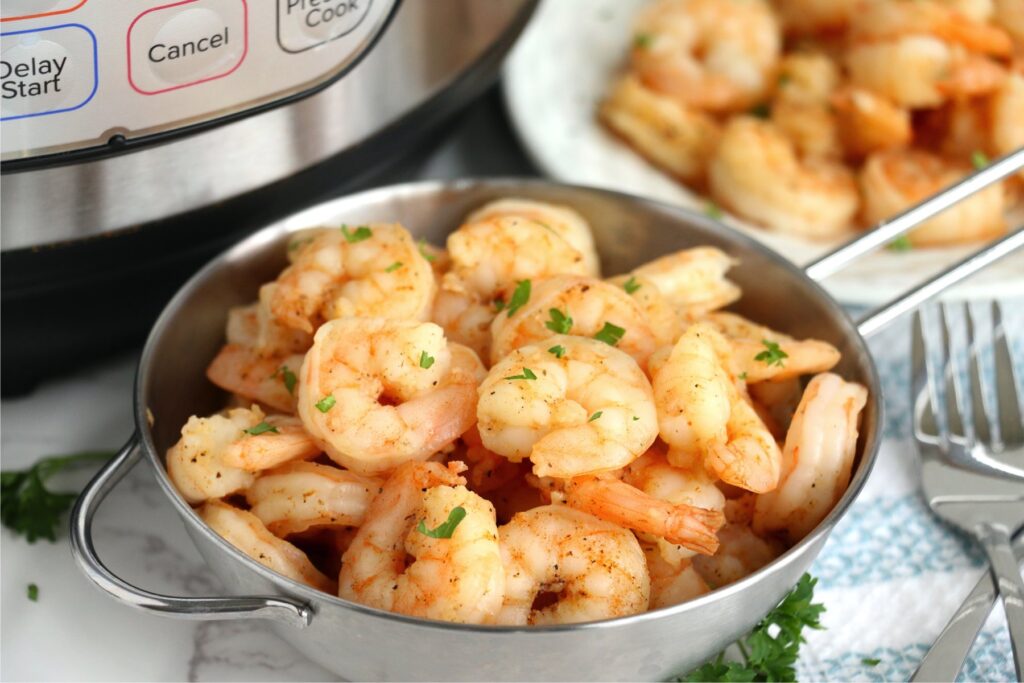 Pan full of instant pot shrimp