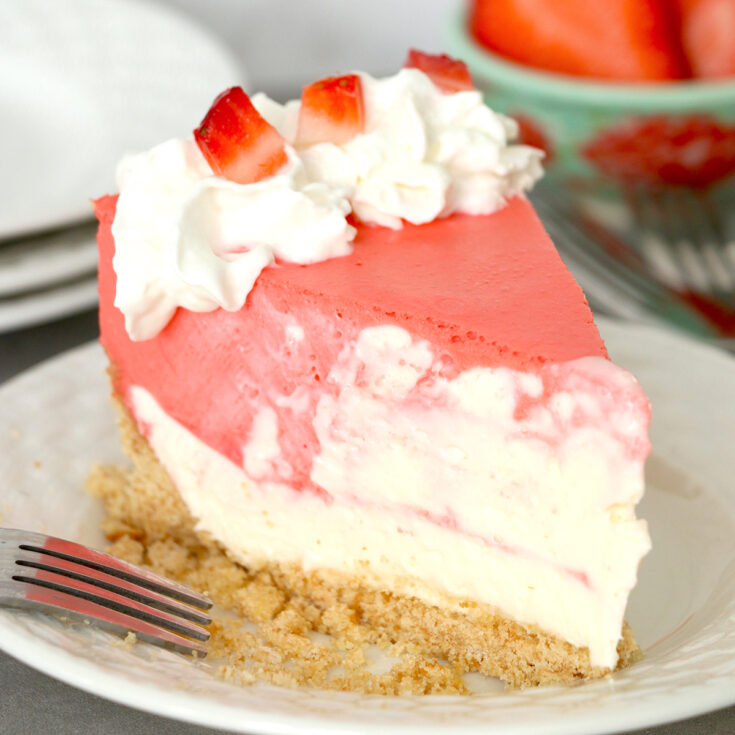 No Bake Strawberry Jello Cheesecake