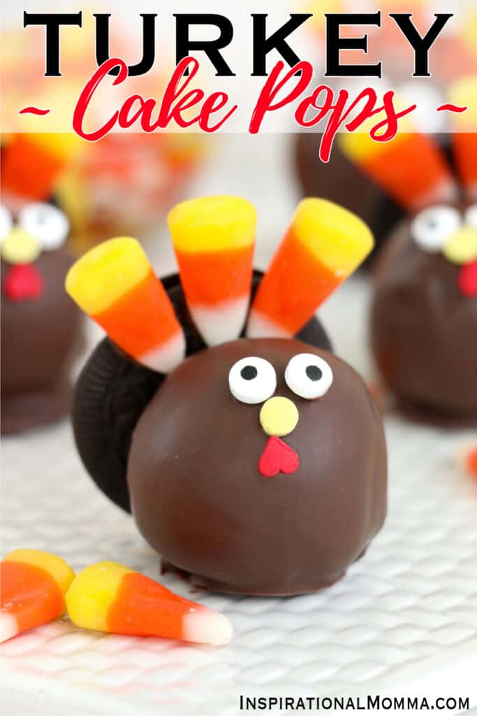 Closeup shot of turkey cake pops on plate