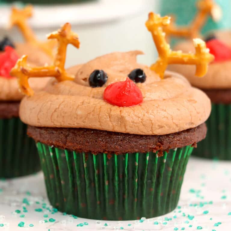 Homemade Chocolate Reindeer Cupcakes