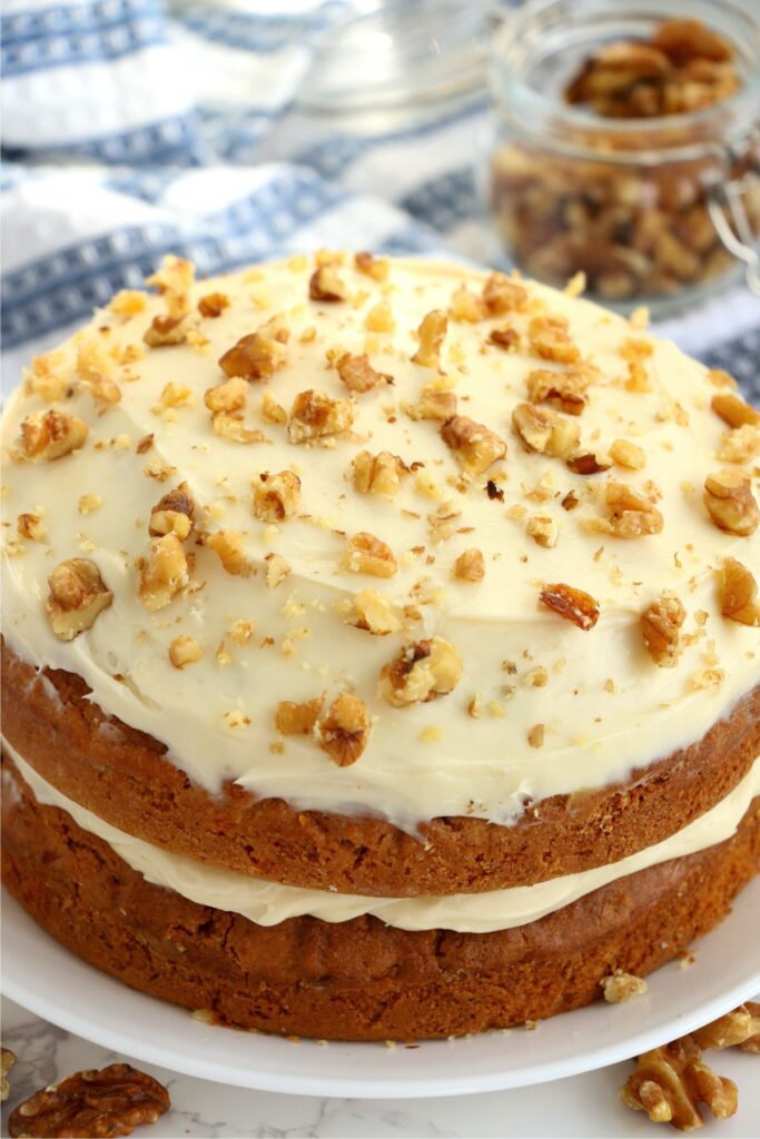 Air fryer carrot cake on plate