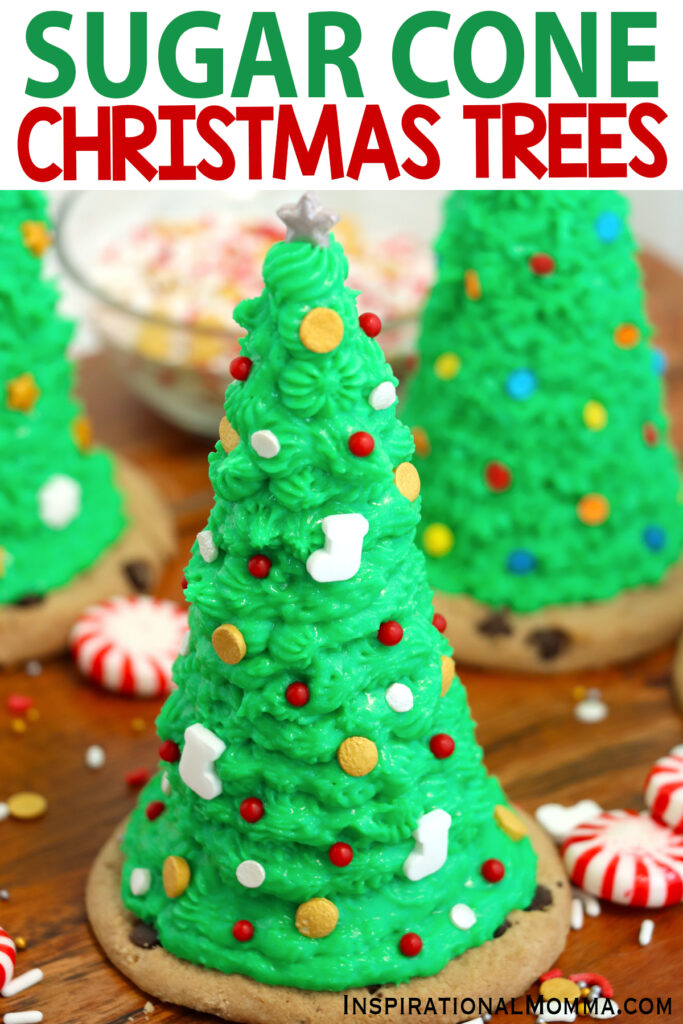 Closeup shot of sugar cone Christmas trees