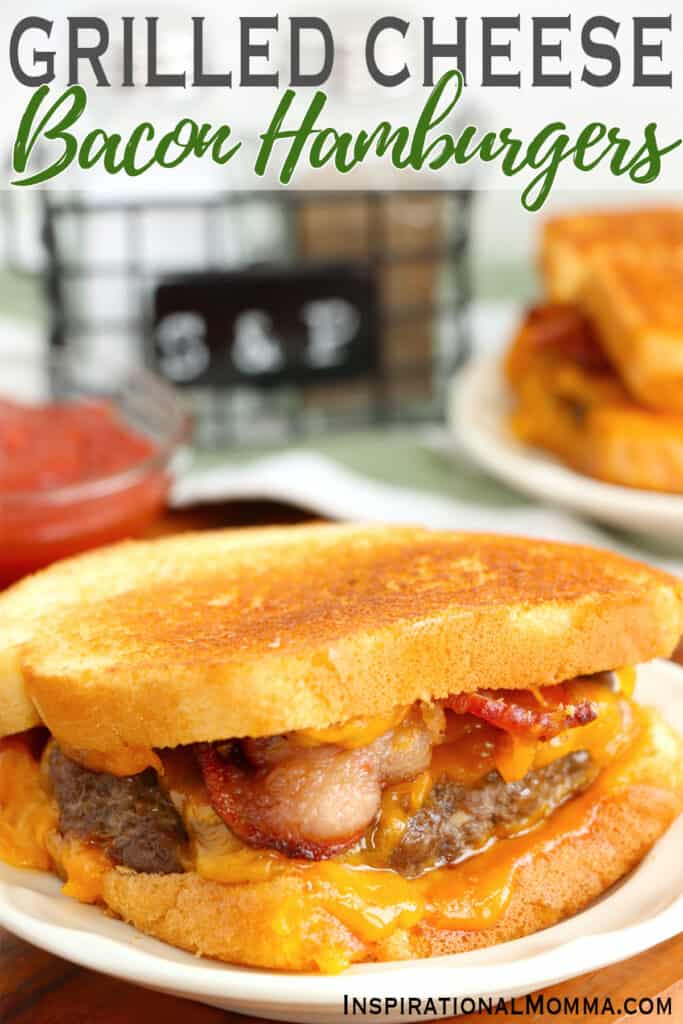 Closeup shot of grilled cheese bacon hamburger on plate