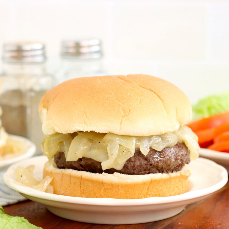 Grilled Onion Cheddar Burger