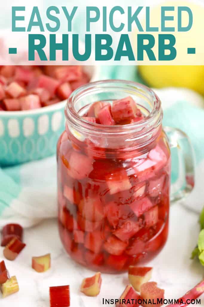 Jarful of pickled rhubarb