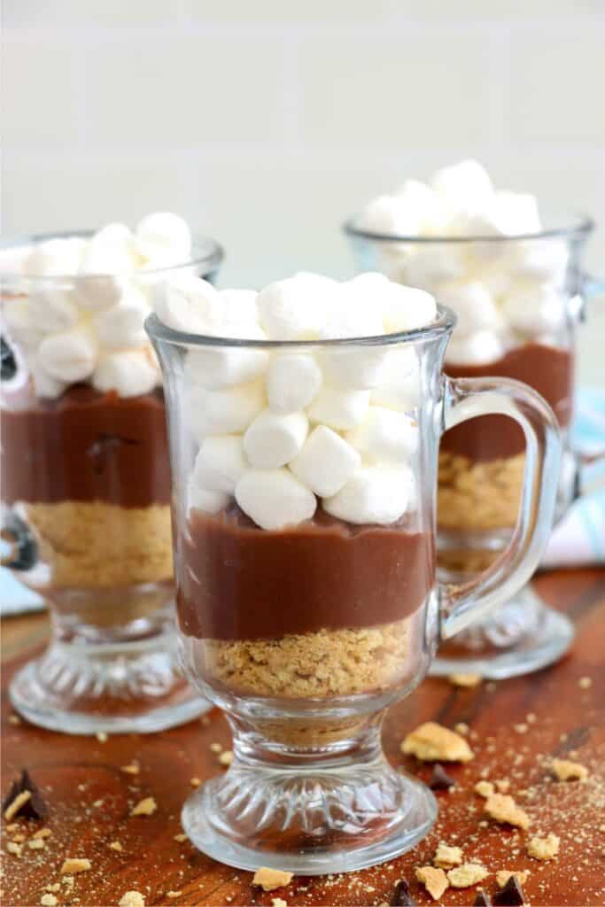 Three S'Mores parfaits on table