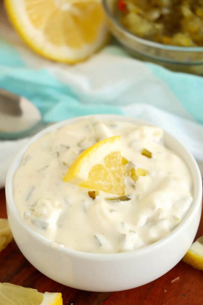 Bowlful of 3 ingredient tartar sauce. 