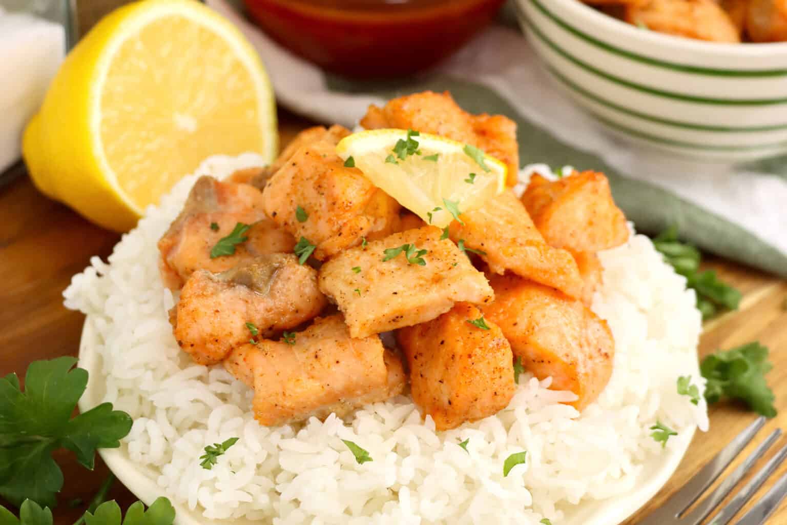 Air Fryer Salmon Bites - Inspirational Momma