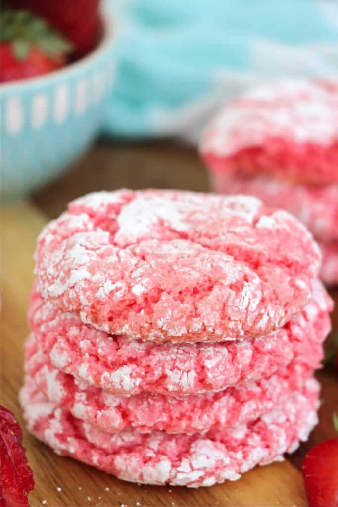 Closeup shot of stack of cake mix cookies